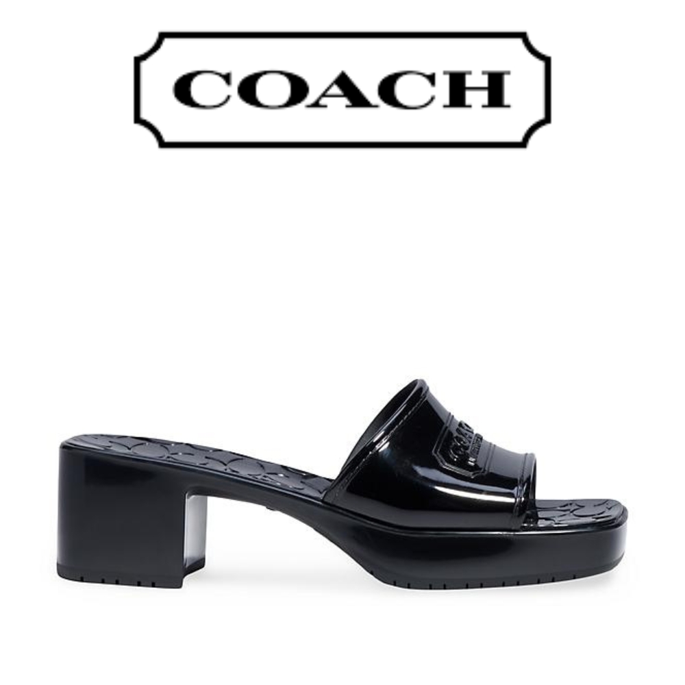 Coach Scarlett Rubber Sandal Black 7 B (M) - Picture 2 of 3